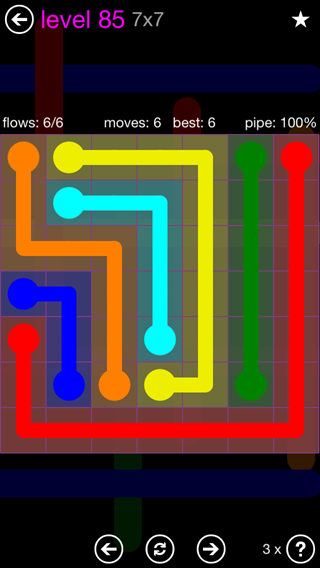 Solution and Answer to the Puzzle for Flow 7mania Pack Set 7x7 Level 85